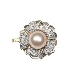 Pink Pearl Flower Necklace Clasp c2038