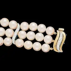 Diamond S Pearl Bracelet