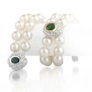 Gemstone Double Pearl Bracelet