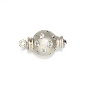 Large Diamond Set Ball Clasp