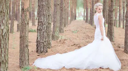 bride wearing pearls