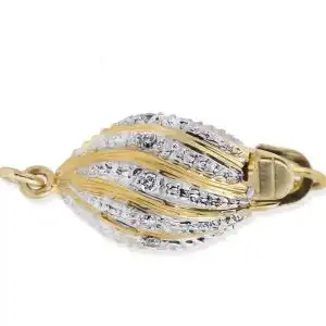 Diamond Football Clasp for Pearl Necklace